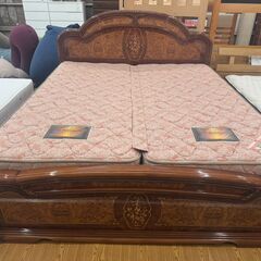【愛品館八千代店】シーリー　ロココ調　クイーンベッド　モノグラム6000の画像