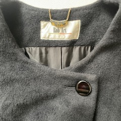 Rob Art スーパー アンゴラ ロング コート 9AR Mサイズ相当 ブラック ダブルボタン 日本製 縦糸 ウール100% 横糸 アンゴラ 100％ 中古  の画像