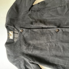 Rob Art スーパー アンゴラ ロング コート 9AR Mサイズ相当 ブラック ダブルボタン 日本製 縦糸 ウール100% 横糸 アンゴラ 100％ 中古  の画像