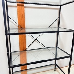 値下げしましたガラス棚横80cm 高さ120cm 奥行き36cmの画像