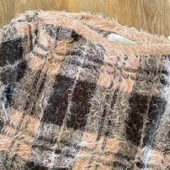 トランティアンソンモード　モヘヤニット　セットアップ　ピンク×茶の画像