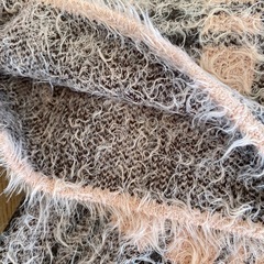 トランティアンソンモード　モヘヤニット　セットアップ　ピンク×茶の画像