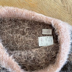 トランティアンソンモード　モヘヤニット　セットアップ　ピンク×茶の画像