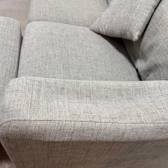 グレーソファ（オットマン付き）の画像