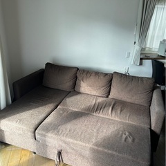 ニトリ ソファベッド ノアーク（NOARK）ブラウン 片肘タイプ＋カウチセットの画像