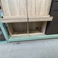 【リサイクルサービス八光】幅90㎝　ナチュラルウッド　フラップ扉式収納棚の画像
