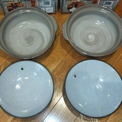 ★ 鍋専科 萬宝窯 弥生三島 特深鍋 6号鍋 1～2人用 直径約19cm×高さ15cm 直火対応 日本製 × 2個の画像