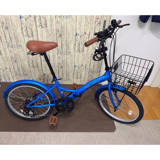 折りたたみ自転車20インチ(ブルー)