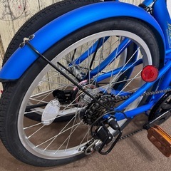 折りたたみ自転車20インチ(ブルー)の画像