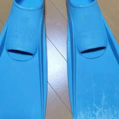 MSサイズ ペア】ドルフィン スイミングフィン（足ひれ）22-24cm ブルー 水泳 練習用 スノーケリングの画像