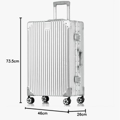 [Yuweijie] 銀色系ボディーカラーを改良！！スーツケース アルミフレーム キャリー ケースの画像