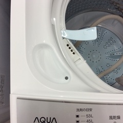 【残時間表示あり】6kg全自動洗濯機 AQUA ｱｸｱ AQW-S6N 6kg 2022年製:ホワイトの画像