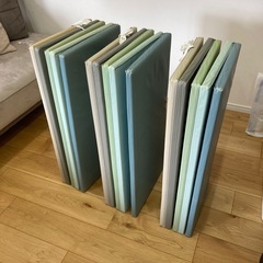 IKEA 折りたたみマット　3枚セット　ブルー系　おしゃれの画像