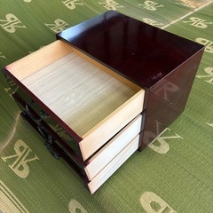 小引出し　3段　木製　幅300×奥行200×235mmの画像