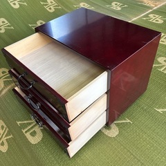 小引出し　木製　3段　幅300×奥行200×高さ235mm  中古の画像