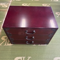 小引出し　木製　3段　幅300×奥行200×高さ235mm  中古の画像