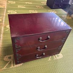 小引出し　木製　3段　幅300×奥行200×高さ235mm  中古の画像