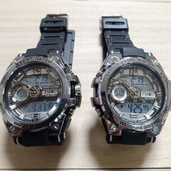 新品未使用　メンズ　スポーツウォッチ　ダイバー　防水　クロノグラフ　発光 　２個セット♪の画像