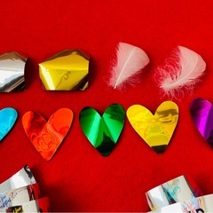 嵐 LIVETOUR Are You Happy? 銀テープハート紙吹雪５色 羽 コンサート 落下物の画像