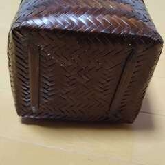 竹編み かご バスケット 網代編み 上円下方 蓋なし 和雑貨 インテリア 直径15cmの画像