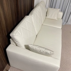 ソファ　PVCレザー生地　3人掛けの画像