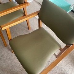 ウッドチェア　PVCレザー　2脚の画像