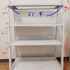 【破格】ホワイト木製棚　カントリー調　(白)の画像
