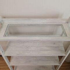 【破格】ホワイト木製棚　カントリー調　(白)の画像