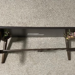 ニトリ　折りたたみテーブル　ラポール　ダークブラウンの画像