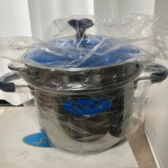 新品パスタ、ポット、鍋ステンレス製22cm取説ついてますの画像