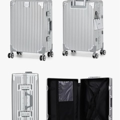 新品未使用✨️銀色 スーツケース アルミフレーム キャリー ケースシルバー Lサイズ 80Lの画像