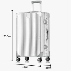 新品未使用✨️銀色 スーツケース アルミフレーム キャリー ケースシルバー Lサイズ 80Lの画像