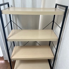 【美品】リビングラック　ホワイトウッドの画像