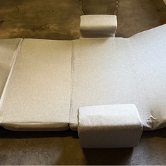 折りたたみ 2人掛け ソファベッド グレーの画像