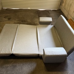 折りたたみ 2人掛け ソファベッド グレーの画像