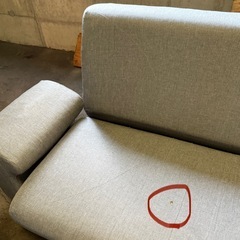 折りたたみ 2人掛け ソファベッド グレーの画像