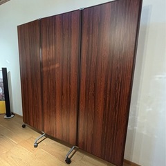 キャスター付 3連 パーテーション 間仕切りの画像