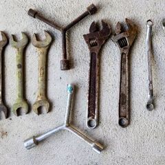 🍓 昔の良い工具：1個あたり５５円で始める／丈夫で長持ち・味わい深い古道具たち／サイズ対応で使い勝手抜群。スパナ／レンチ／２２本 ／ part③   😊 の画像