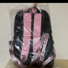 ピンク×ブラック　スクールバックパック　かわいいリュック　大容量バックパック　リュックサックの画像