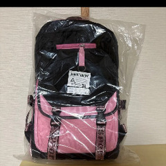 ピンク×ブラック　スクールバックパック　かわいいリュック　大容量バックパック　リュックサックの画像