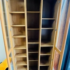 可動式本棚 茶 本 収納の画像