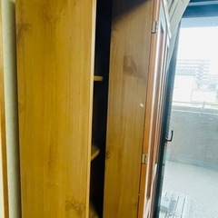 可動式本棚 茶 本 収納の画像