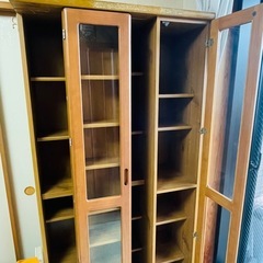 可動式本棚 茶 本 収納の画像