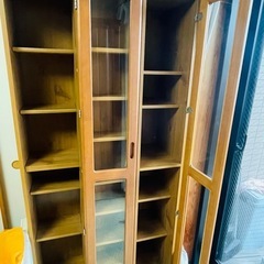 可動式本棚 茶 本 収納の画像