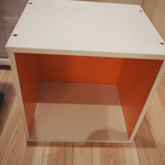 カラーボックス　オレンジ　２個セット 横35 奥行29 高さ35の画像