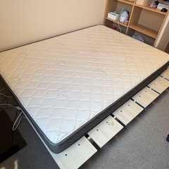 【極美品】GOKUMINマットレスポケットコイル厚さ20cm高反発180N高耐久32D体圧分散スプリングマットレス硬めベッド高反発マットレス（ダブル/ホワイト）の画像