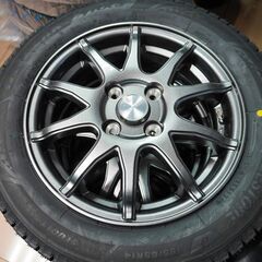❹新品 【超激安】軽自動車 155/65R14 冬のスタッドレスタイヤ 14インチ アルミホイールセット4本価格 N-BOX/タント/ワゴンRなど　ブリヂストン　ブリザックVRX３の画像