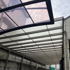 ｱﾙﾐ製　テラス(片流れ屋根)　サイドパネル付き　中古品の画像