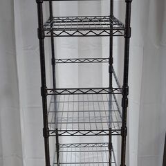 アイリスオーヤマ メタルミニラック本体 5段 キャスター付き ポール径19mm 幅55×奥行35×高さ174.5cm スチールラック サビに強い 防サビ加工 銀ラック 棚 MTO-5518Cの画像