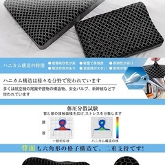 枕⭐️快眠 洗える枕 TPE ハニカム アイマスク&洗い替え枕カバー付き 高反発の画像